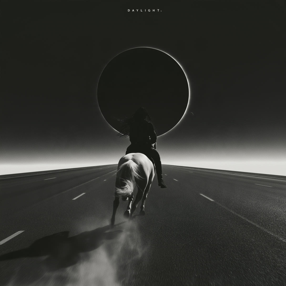 A lone rider beneath an eclipse — Daylight by ₥AN$A